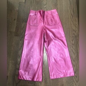 Anthropologie Maeve Pink Faux Leather Colette Pants